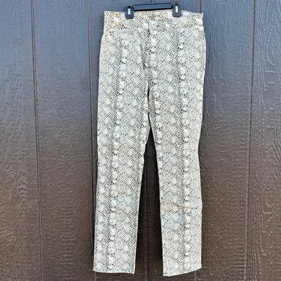 Adriano Goldschmied 28R Jeans Pants Python Snake Pattern Mari High Rise Straight - Picture 3 of 13